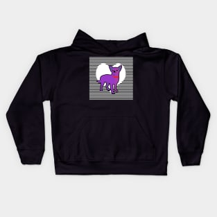 Purple Chihuahua and White Heart Kids Hoodie